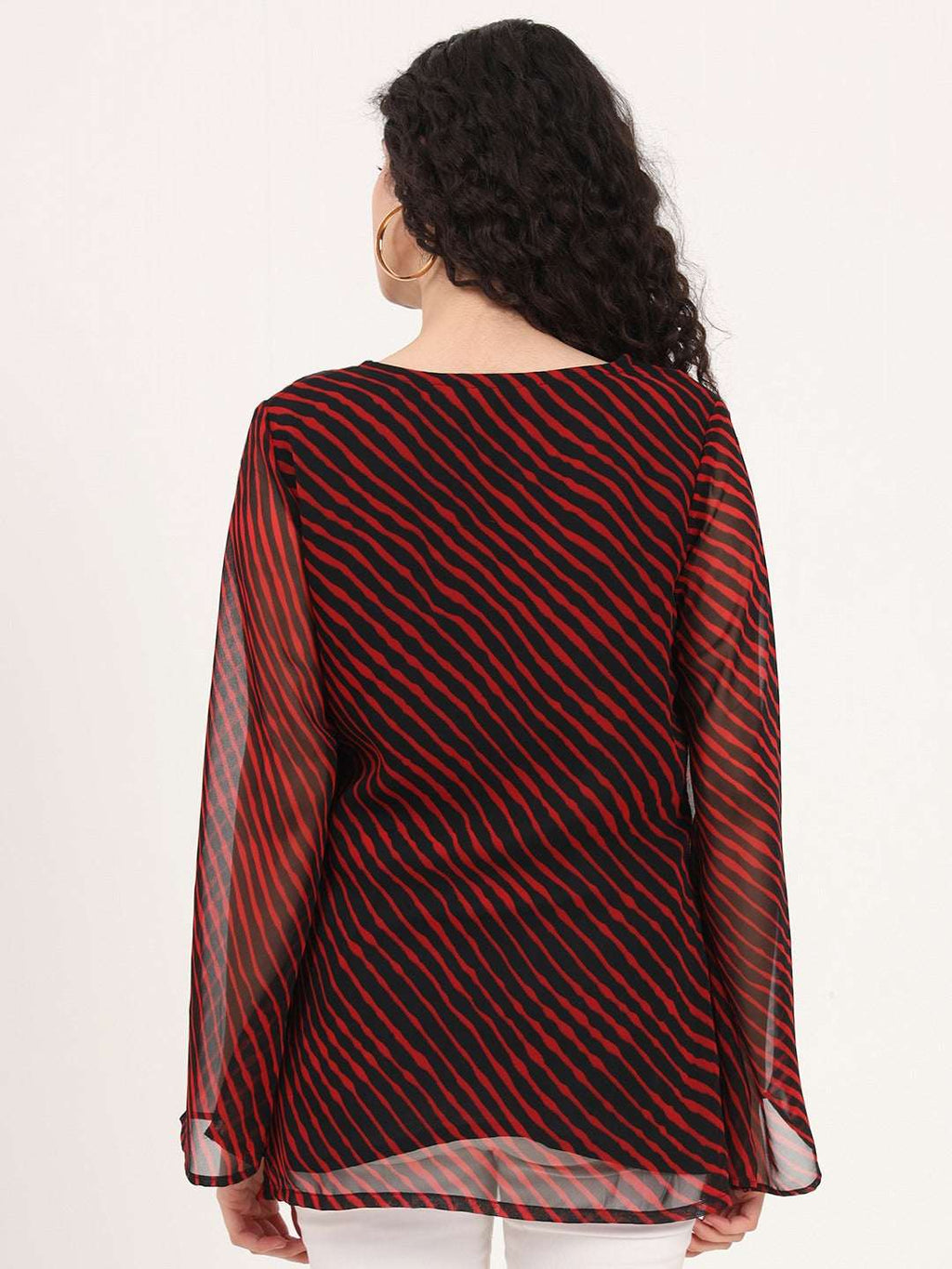 Black Leheriya Georgette Top - Fabric and Styling