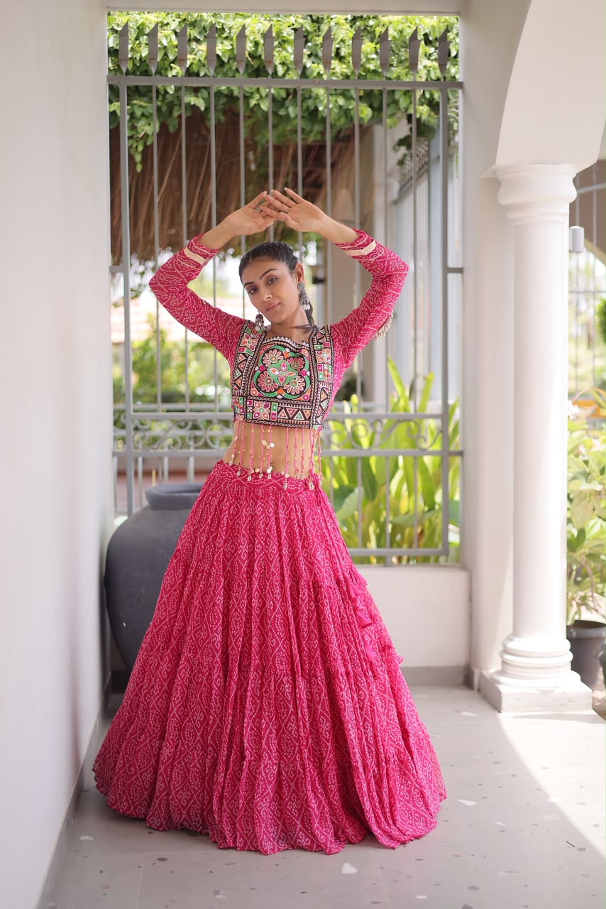 Full-Stitched Kutchi Patchwork Bandhani Lehenga Choli