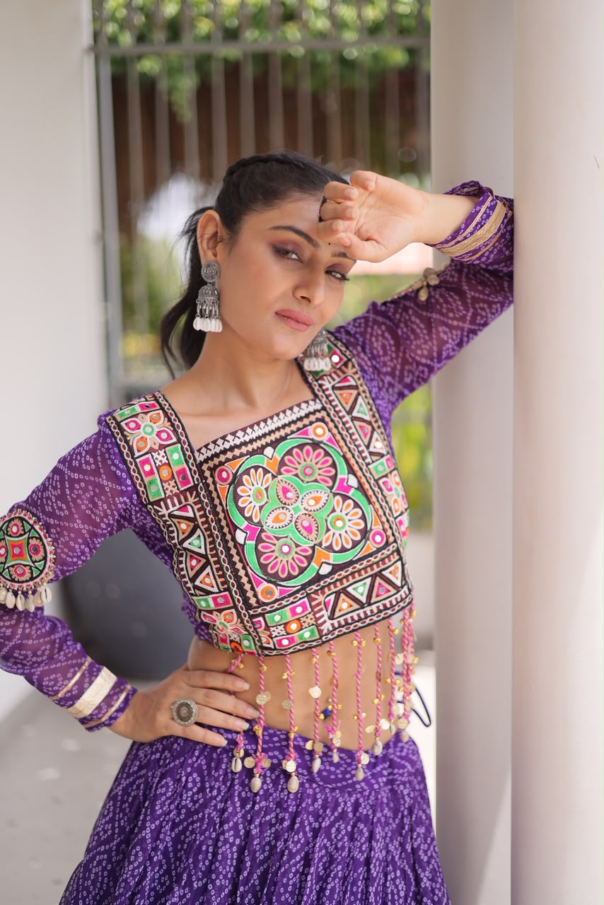Full-Stitched Kutchi Patchwork Bandhani Lehenga Choli