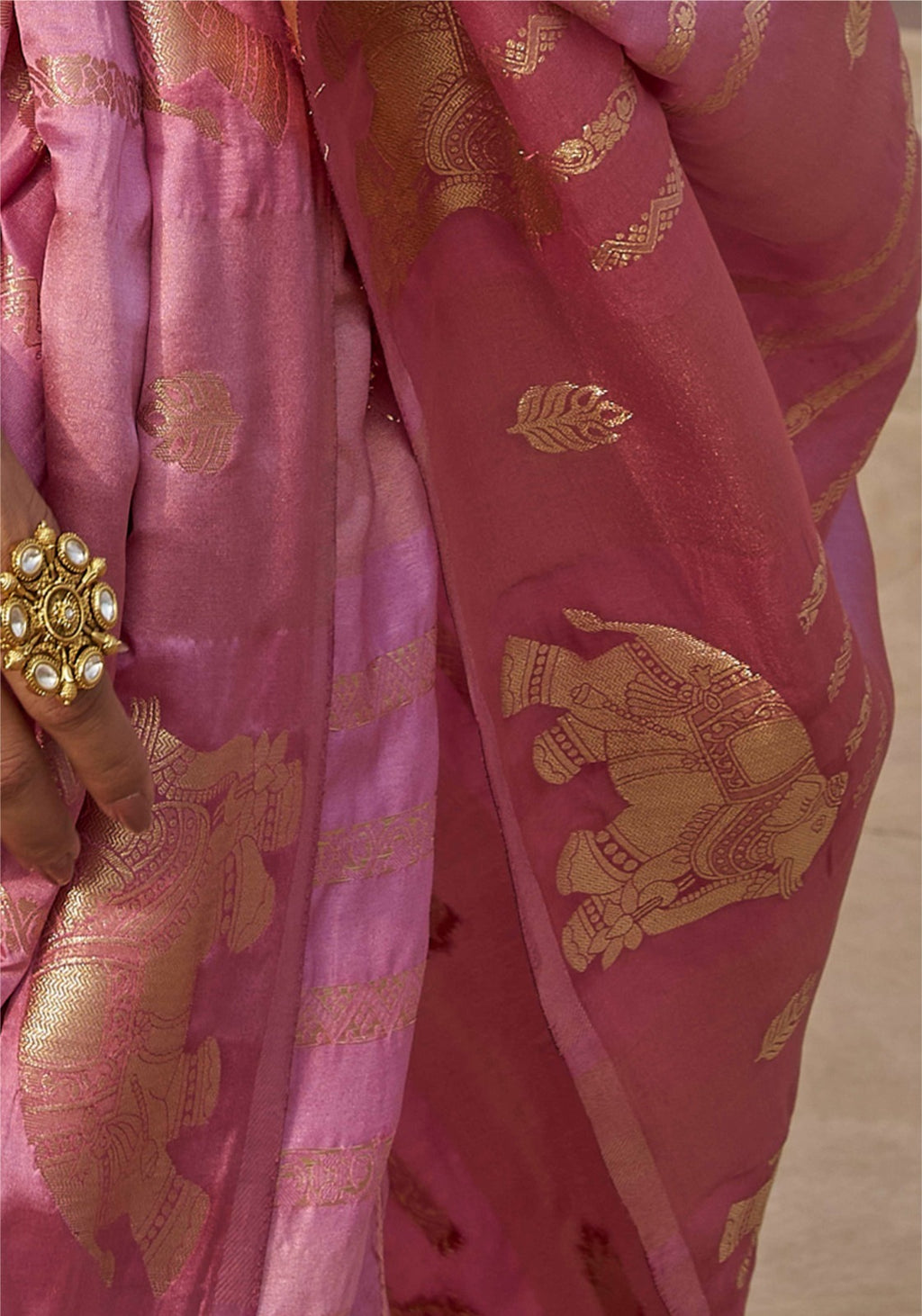 Luxe Satin Silk Jacquard Saree