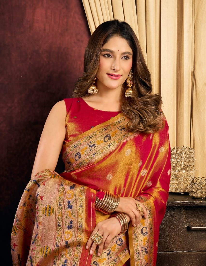 Glimmer in Heritage: Luxury Tissue Silk Sarees for Festive & Party Elegance