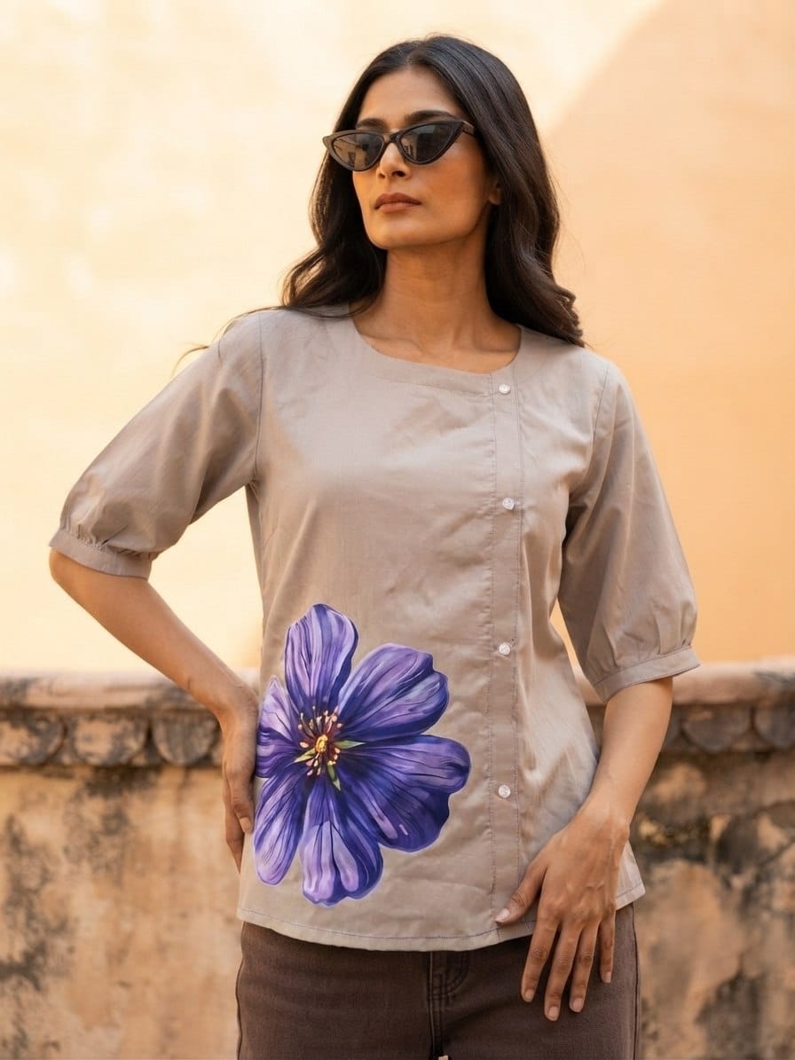 Fresh Blooms on Luxe Slub: The Ultimate Everyday Tunic