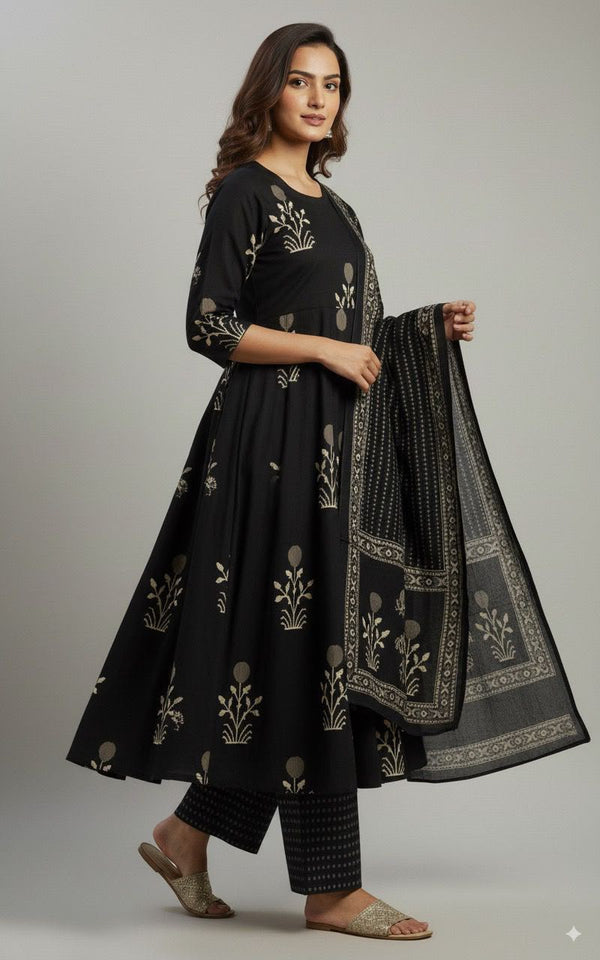 Stylish Cotton Anarkali Set