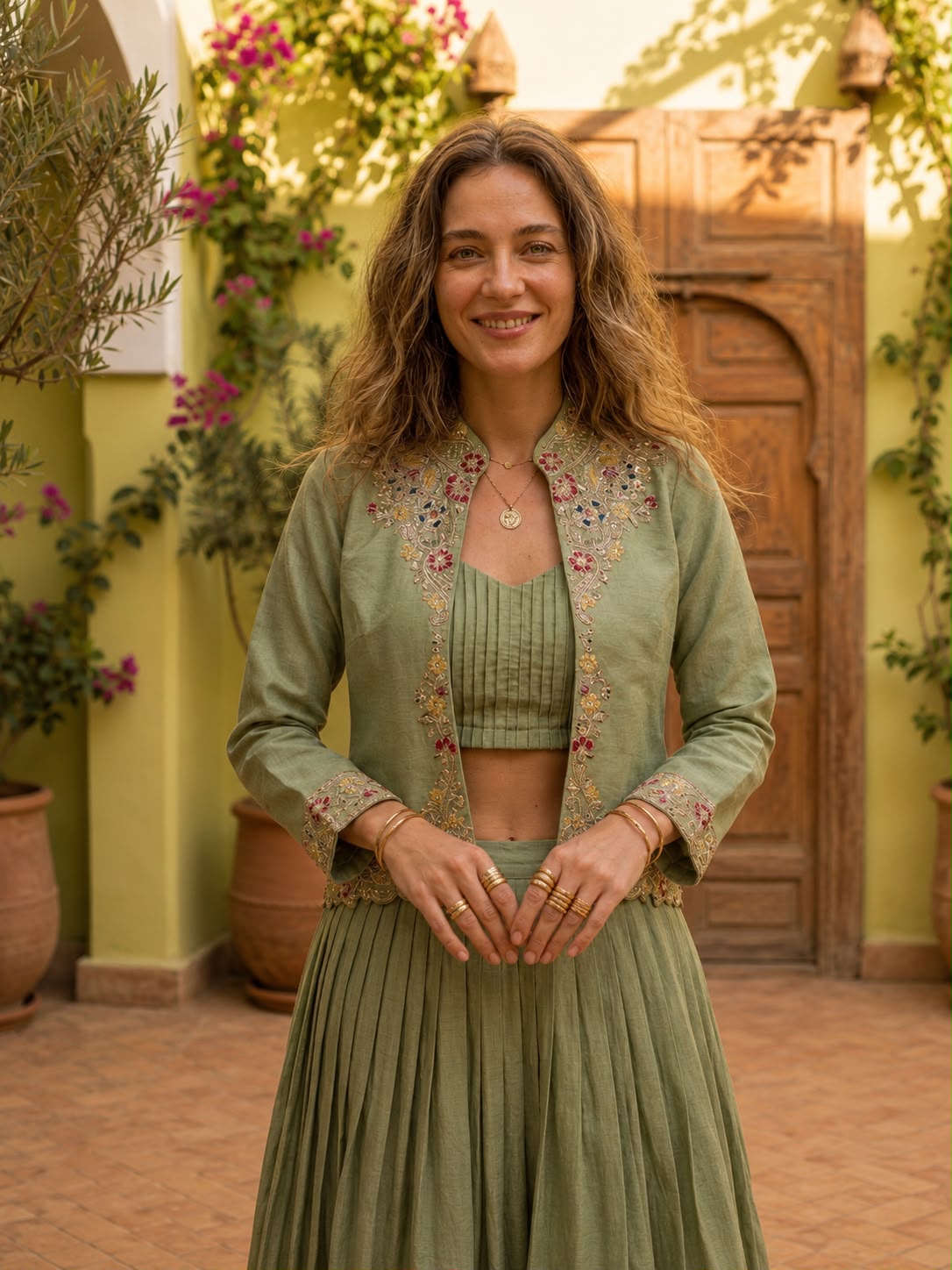 Festive Fusion Opulence: Premium Zazu Silk Embroidered Jacket Lehenga Set with 3-Meter Flair