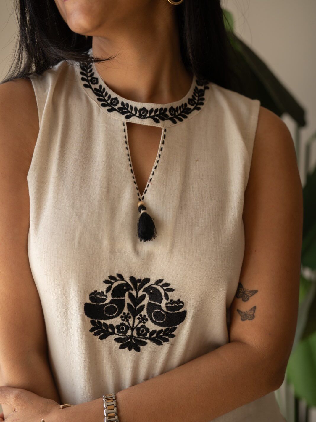 Fine Cotton Flex Embroidered Kurti Set with Dupatta