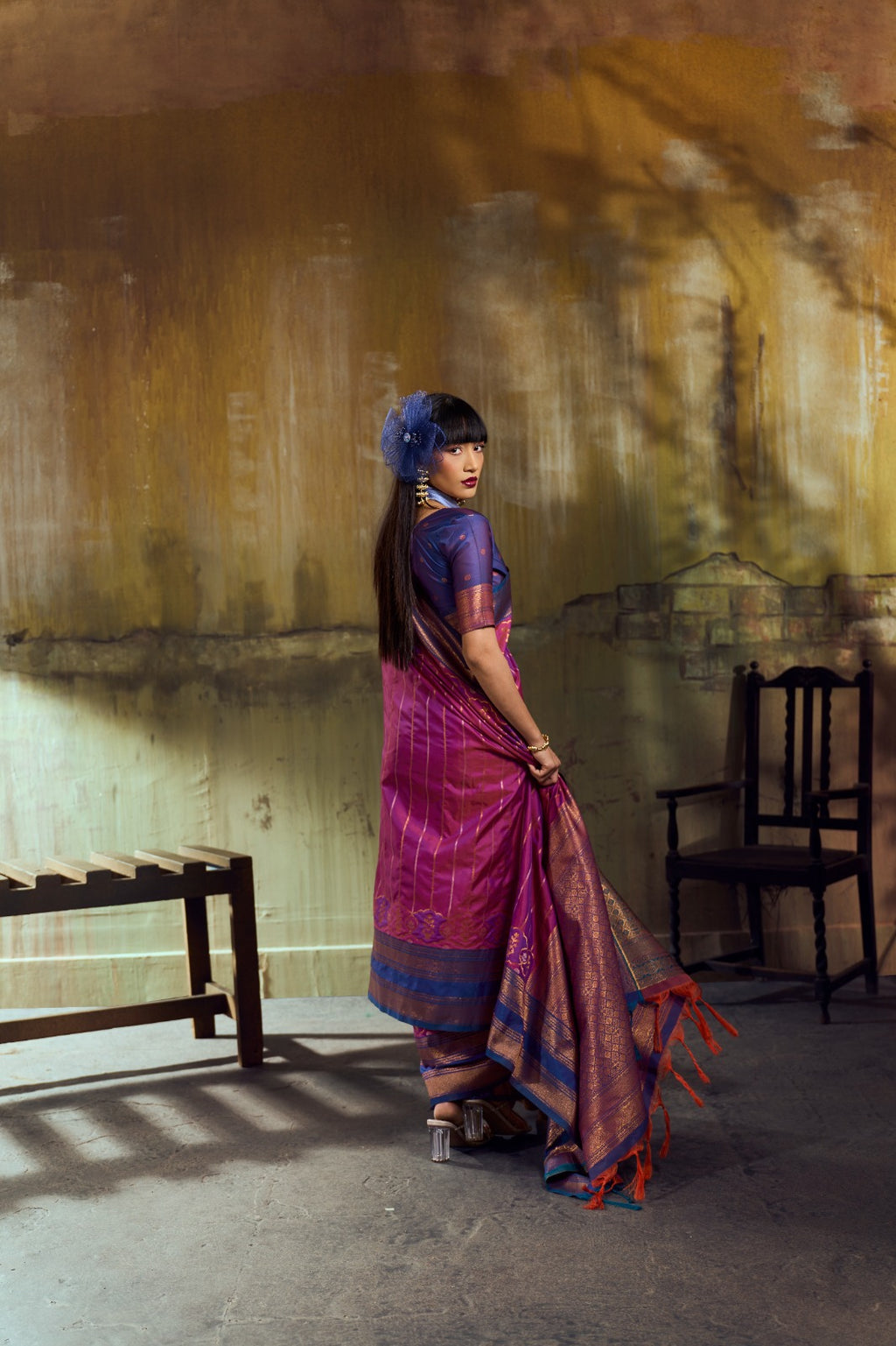 Premium Handloom Silk Saree with Pochampally Weave & Intricate Zari Pallu