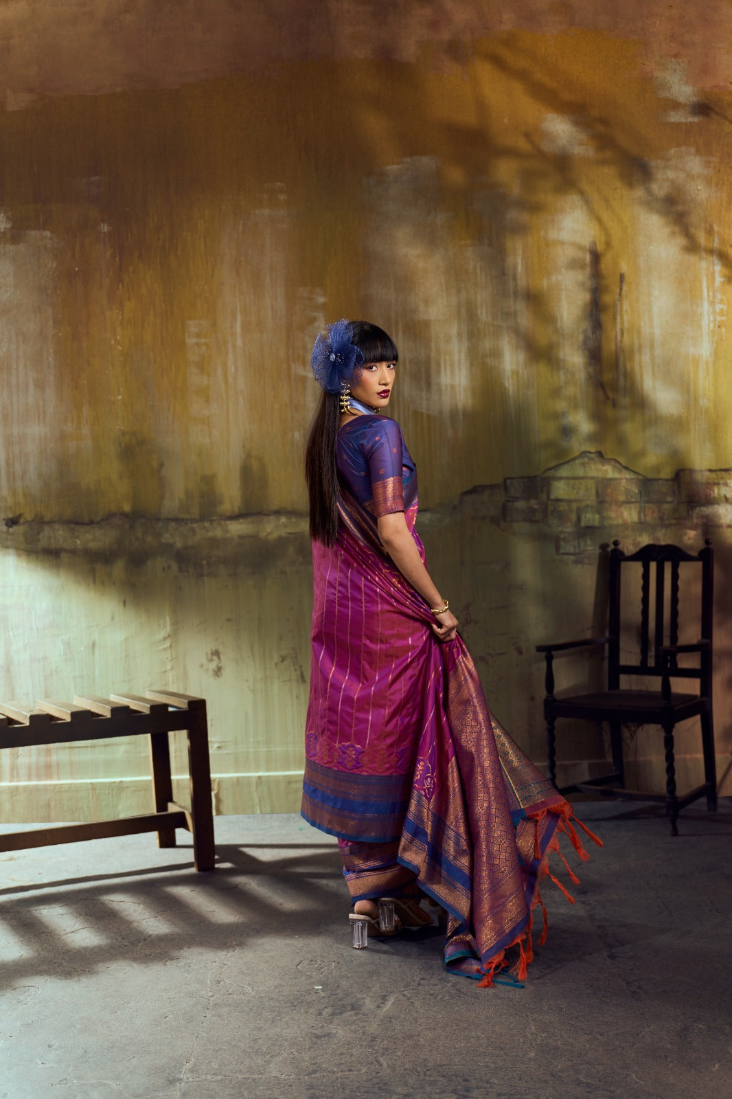 Premium Handloom Silk Saree with Pochampally Weave & Intricate Zari Pallu