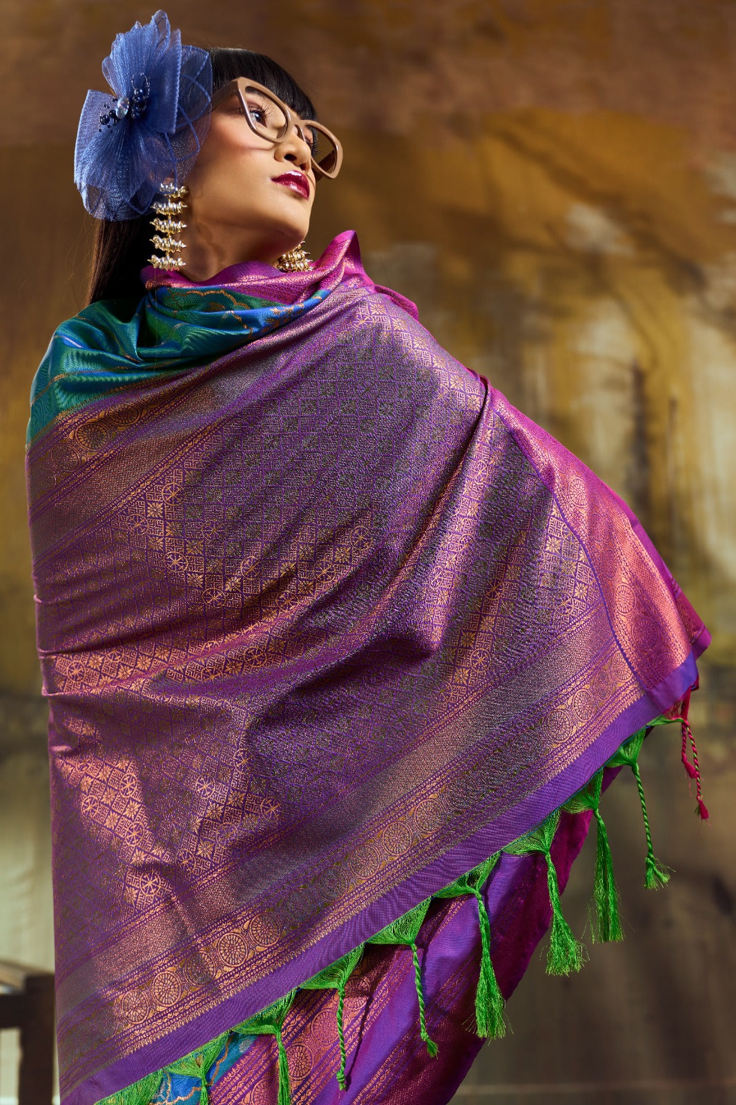 Premium Handloom Silk Saree with Pochampally Weave & Intricate Zari Pallu