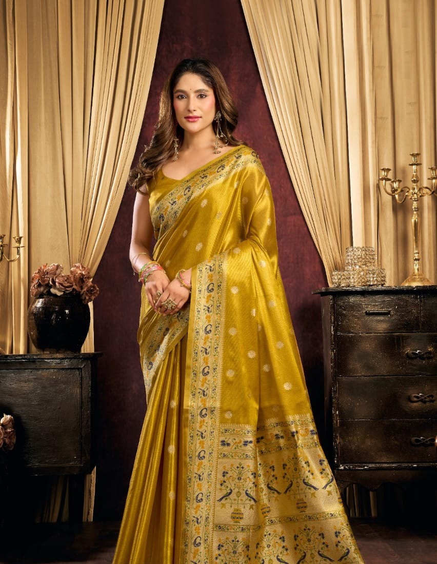 Glimmer in Heritage: Luxury Tissue Silk Sarees for Festive & Party Elegance