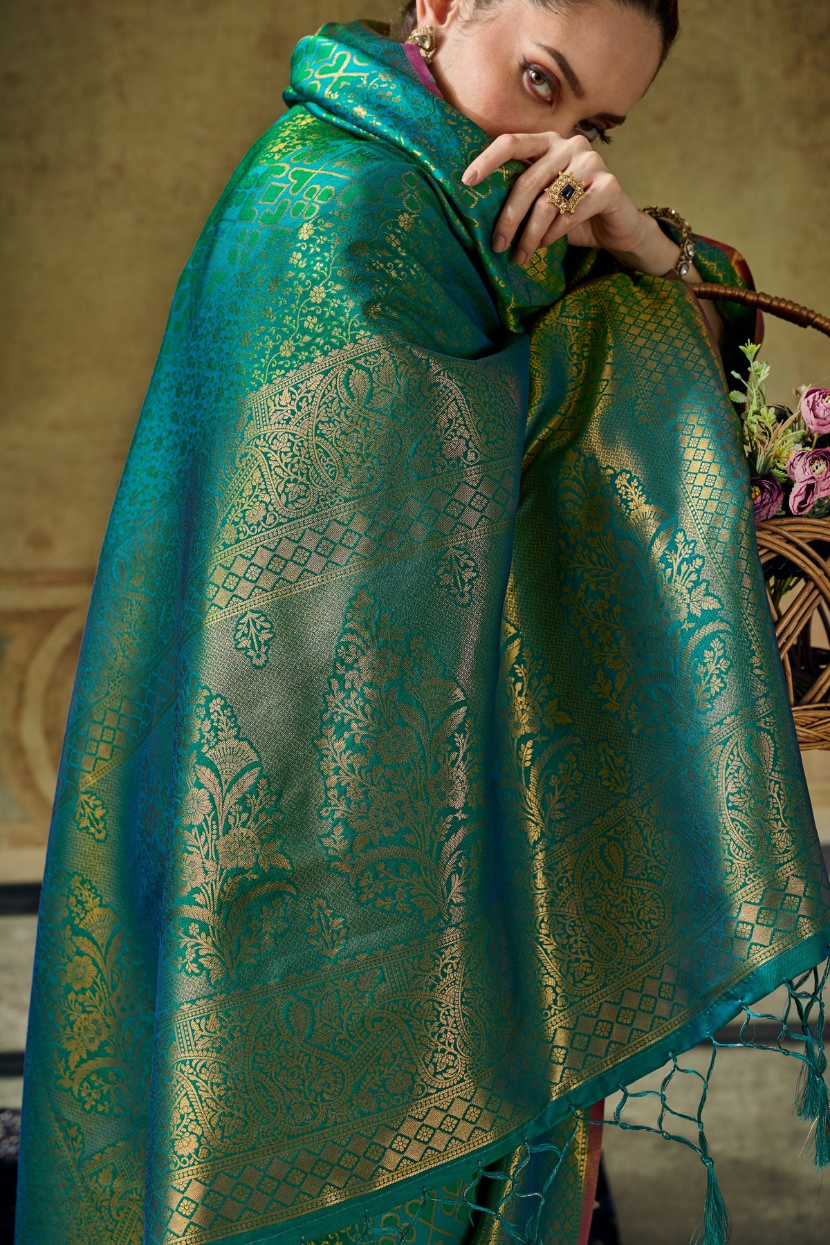 Handloom Silk Saree with Matching Silk Blouse | Festive & Partywear