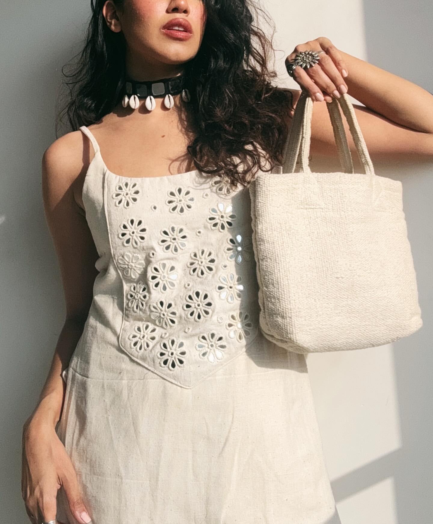 Shine in the Sun: Heavy Mirror-Work Cotton Flex Co-Ord Set