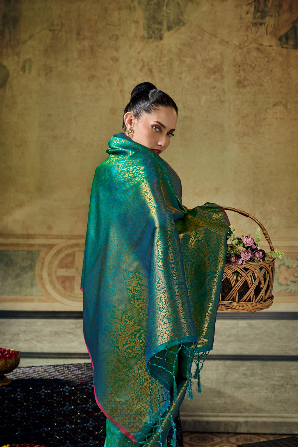 Handloom Silk Saree with Matching Silk Blouse | Festive & Partywear