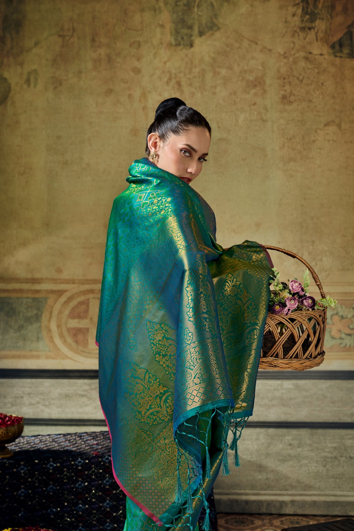 Handloom Silk Saree with Matching Silk Blouse | Festive & Partywear
