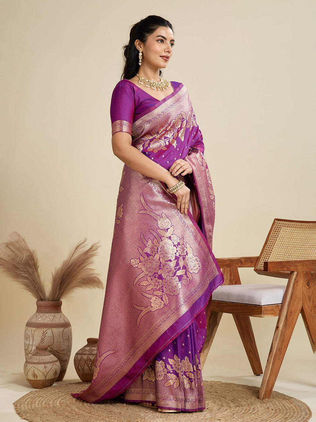 Soft Kanjivaram Silk Saree with Rich Pure Zari Pallu