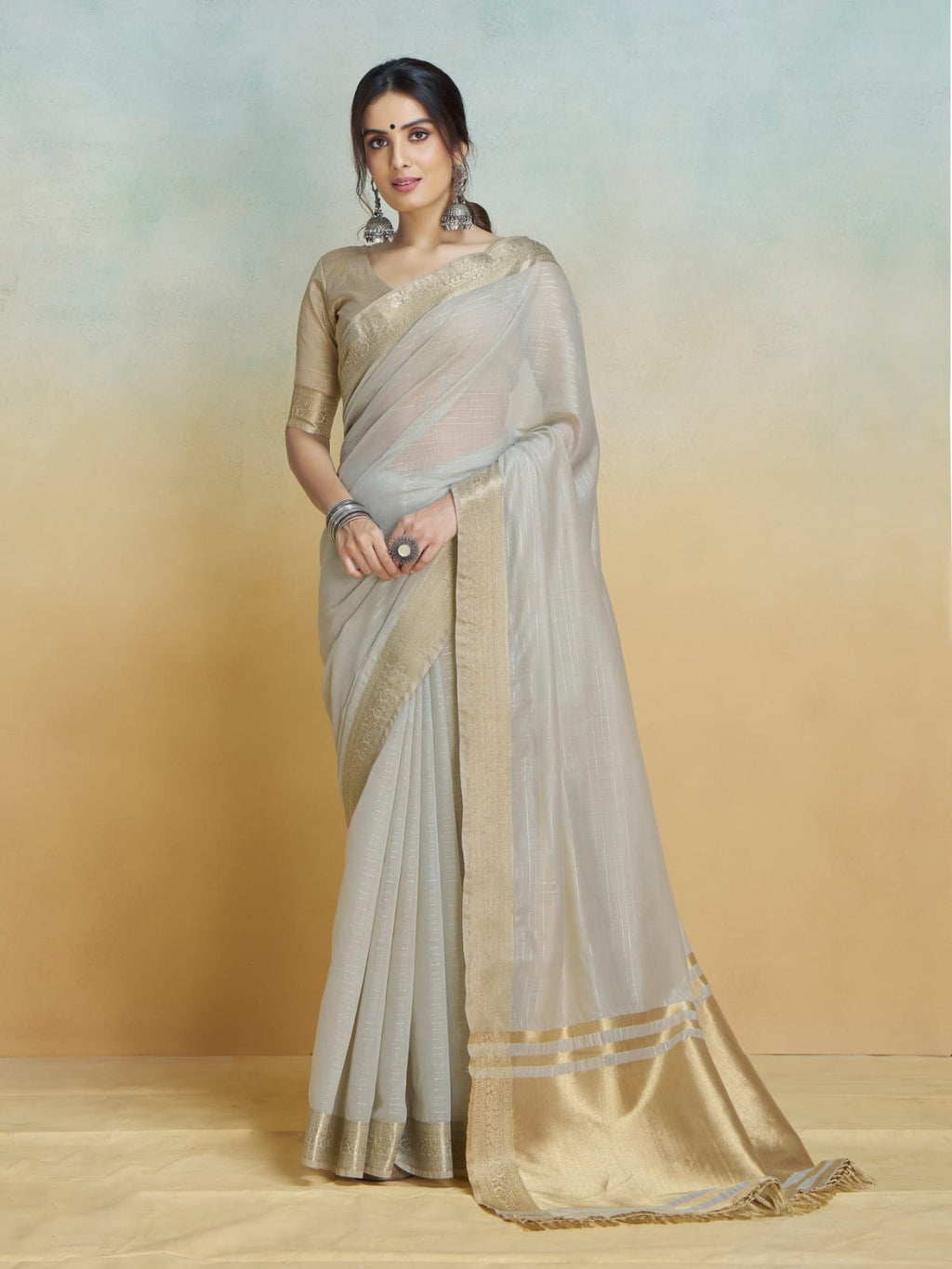 Shine Silk: Premium Handloom Khadi Silk Saree with Digital Prints