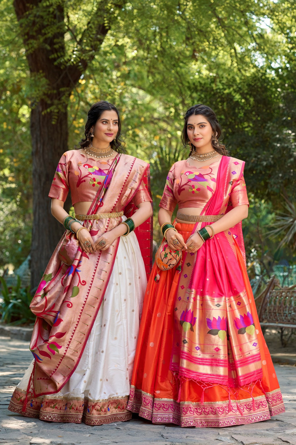 Regal Paithani Silk Lehenga Choli with 4-Meter Royal Flair & Zari Weave