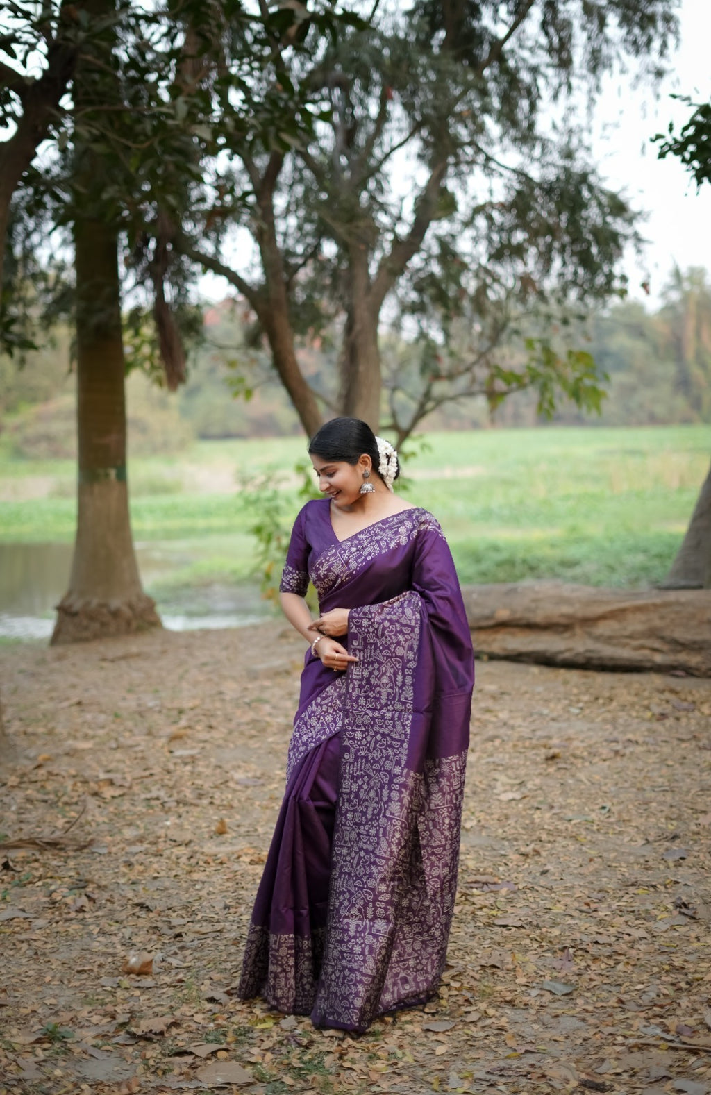 Royal Handloom Raw Silk Saree with Gala Border Detail & Running Blouse Piece
