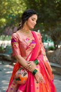 Regal Paithani Silk Lehenga Choli with 4-Meter Royal Flair & Zari Weave