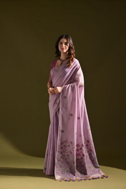 Designer Muga Cotton Saree