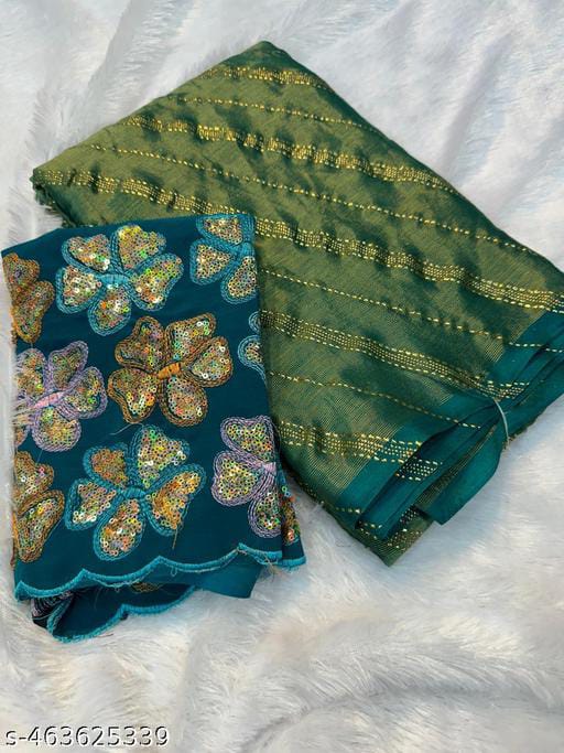 Elegant Fancy Woven Saree with Beautifully Embellished Blouse