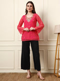 Pink Bandhani Print Top