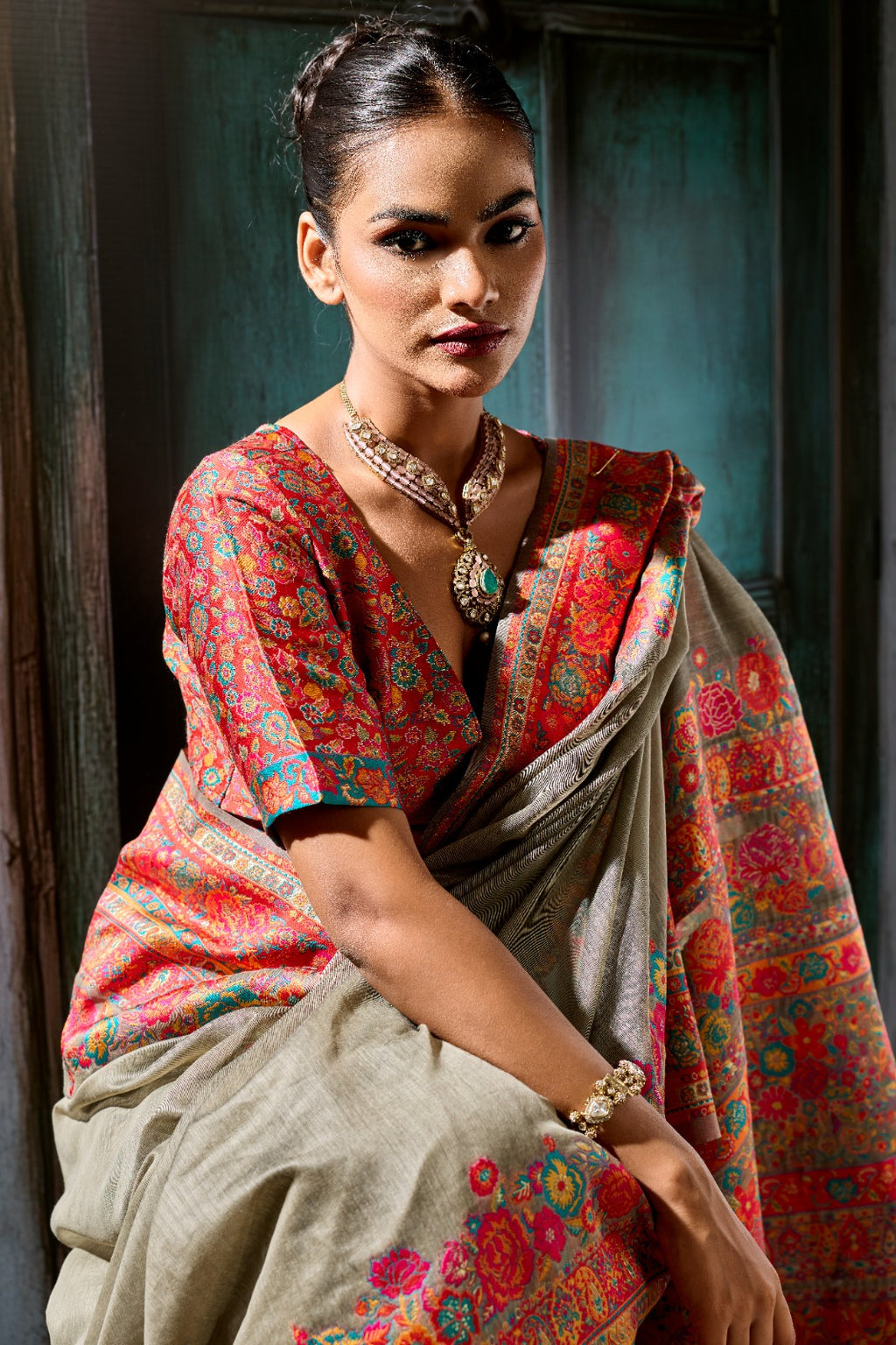 Wrap Yourself in Timeless Luxury: Handwoven Modal Cotton Pashmina Saree