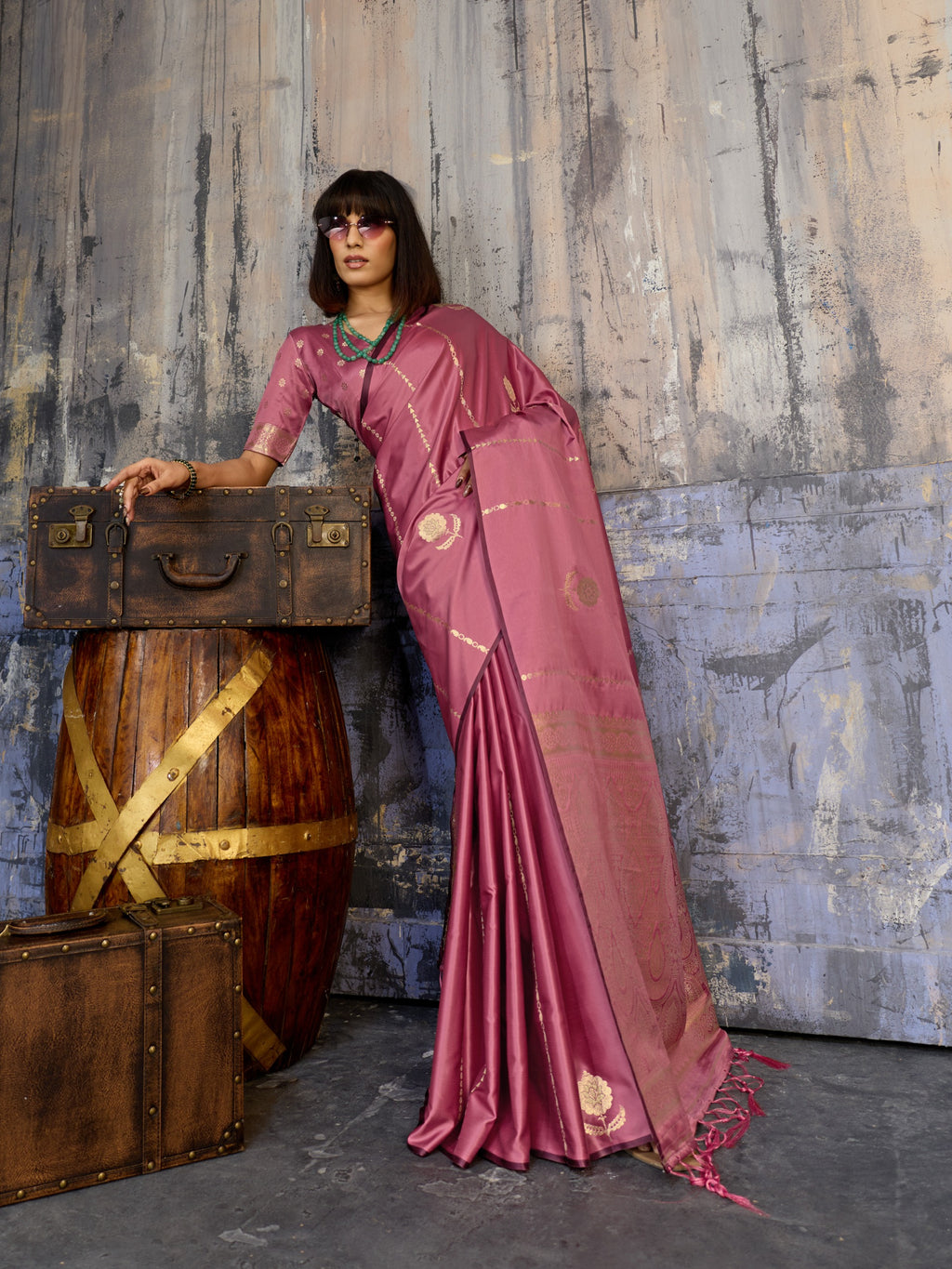 Premium Satin Handloom Weaving Saree – Elegant Festive Collection