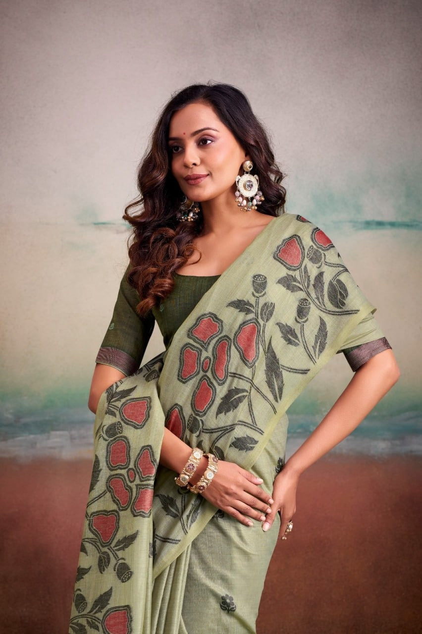 Modal Silk Saree with Matching Blouse Piece