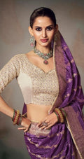Chiniya Silk Saree with Designer Lace Border & Heavy Embroidered Silk Blouse