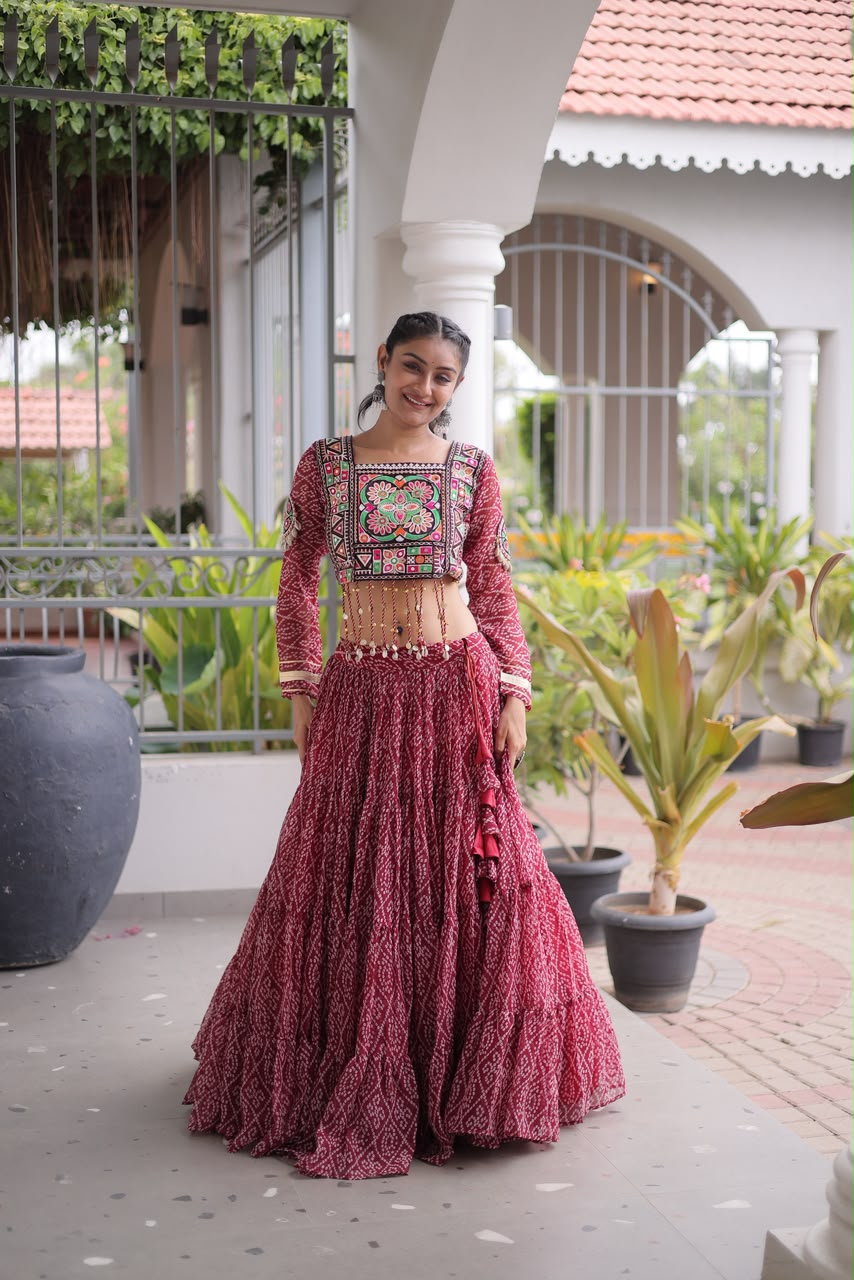 Full-Stitched Kutchi Patchwork Bandhani Lehenga Choli
