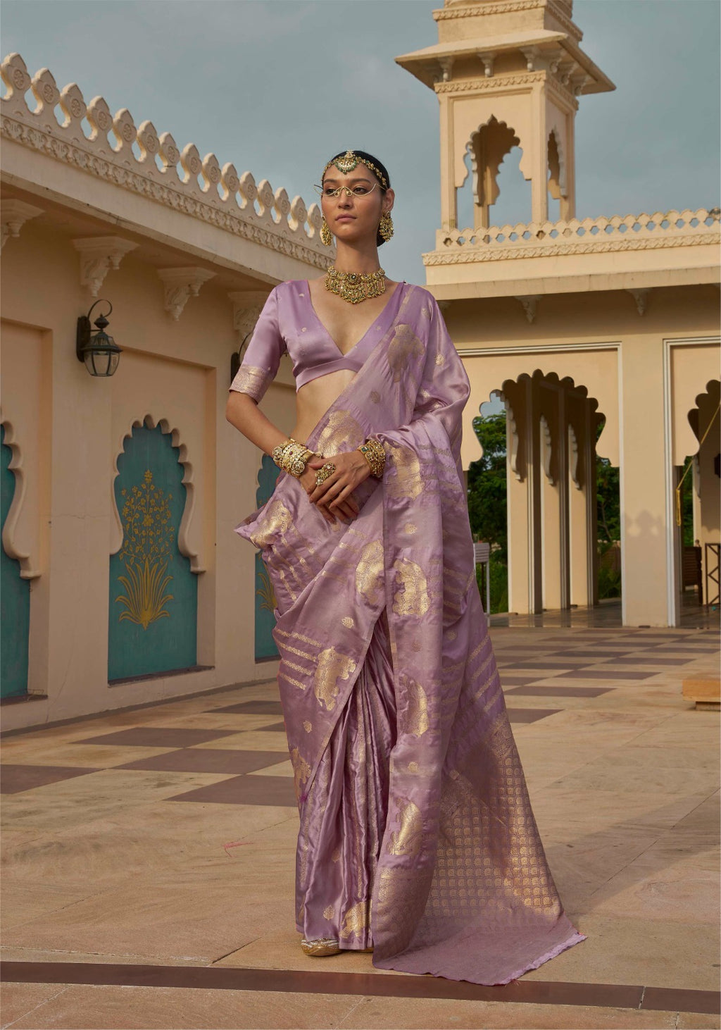 Luxe Satin Silk Jacquard Saree