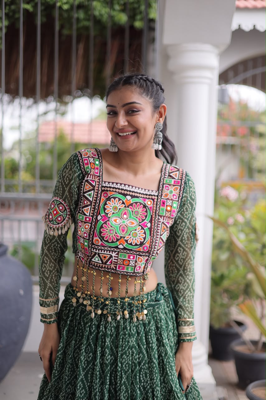 Full-Stitched Kutchi Patchwork Bandhani Lehenga Choli