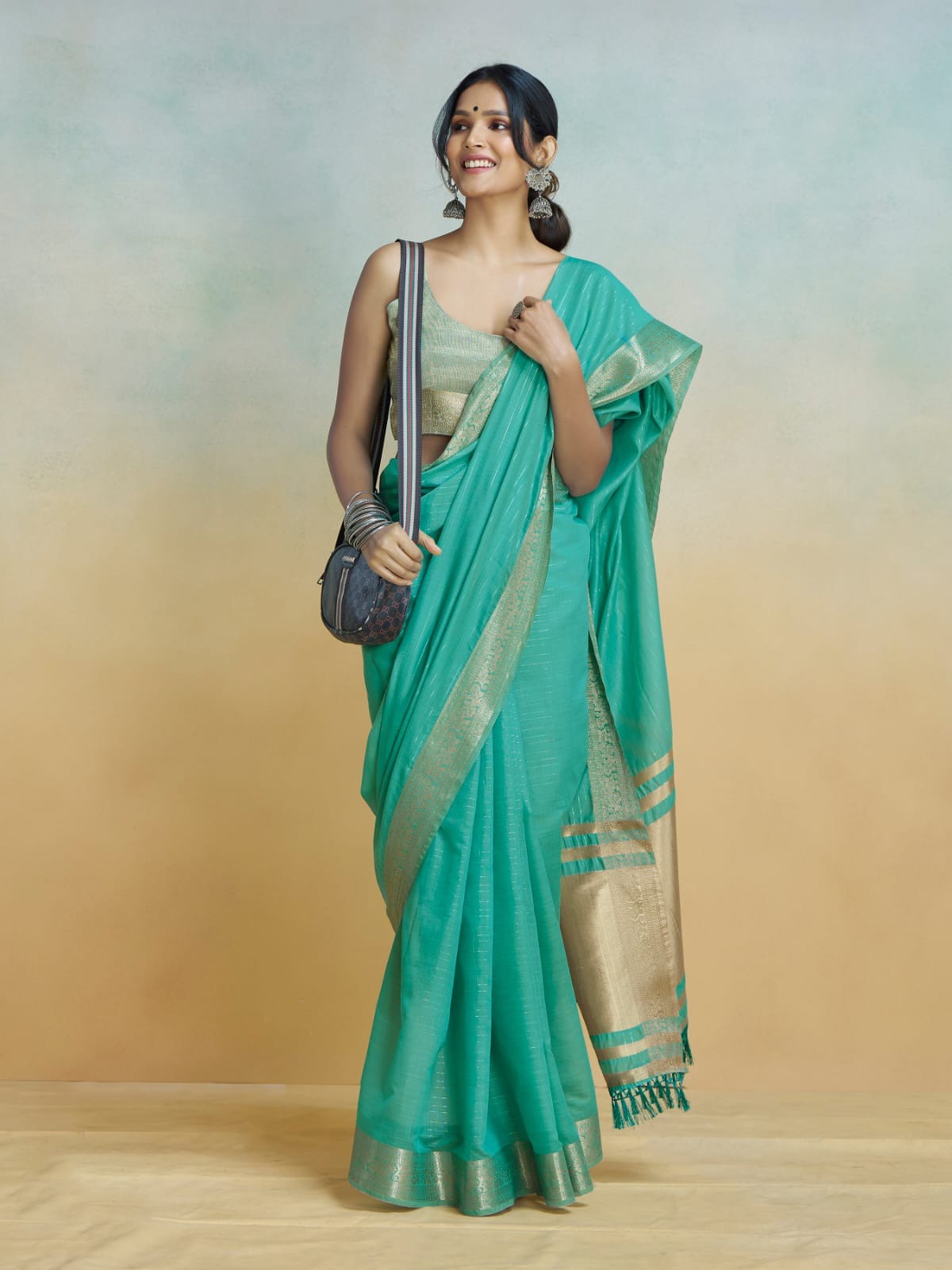 Shine Silk: Premium Handloom Khadi Silk Saree with Digital Prints