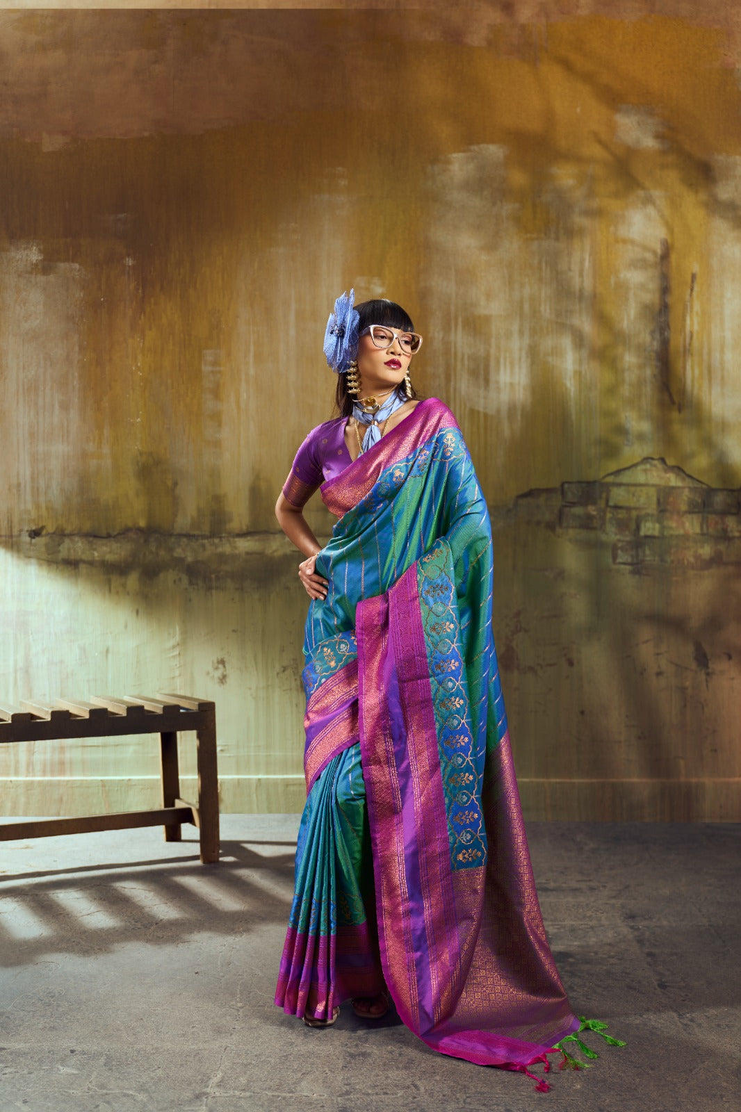 Premium Handloom Silk Saree with Pochampally Weave & Intricate Zari Pallu