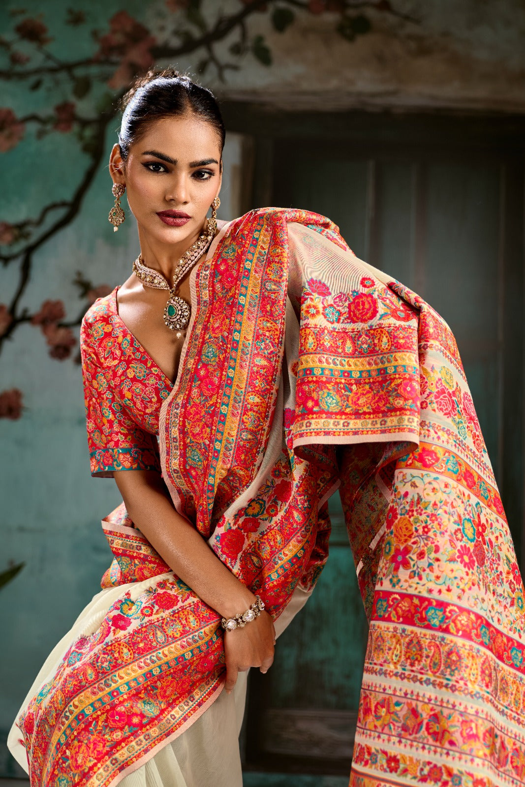 Wrap Yourself in Timeless Luxury: Handwoven Modal Cotton Pashmina Saree