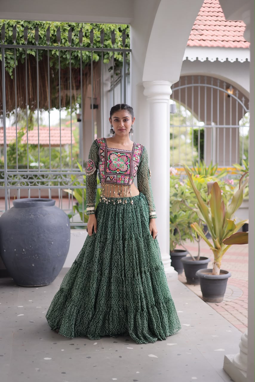 Full-Stitched Kutchi Patchwork Bandhani Lehenga Choli