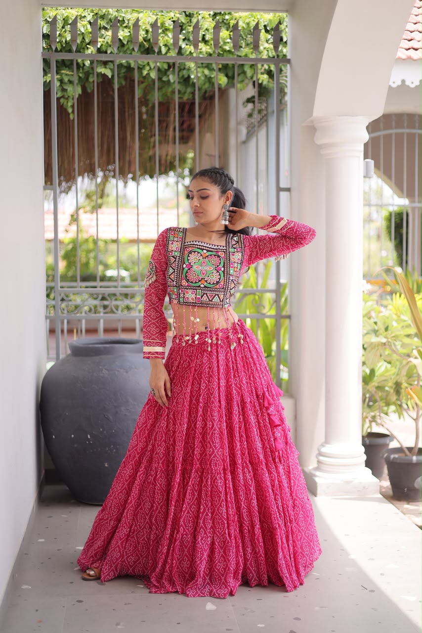 Full-Stitched Kutchi Patchwork Bandhani Lehenga Choli