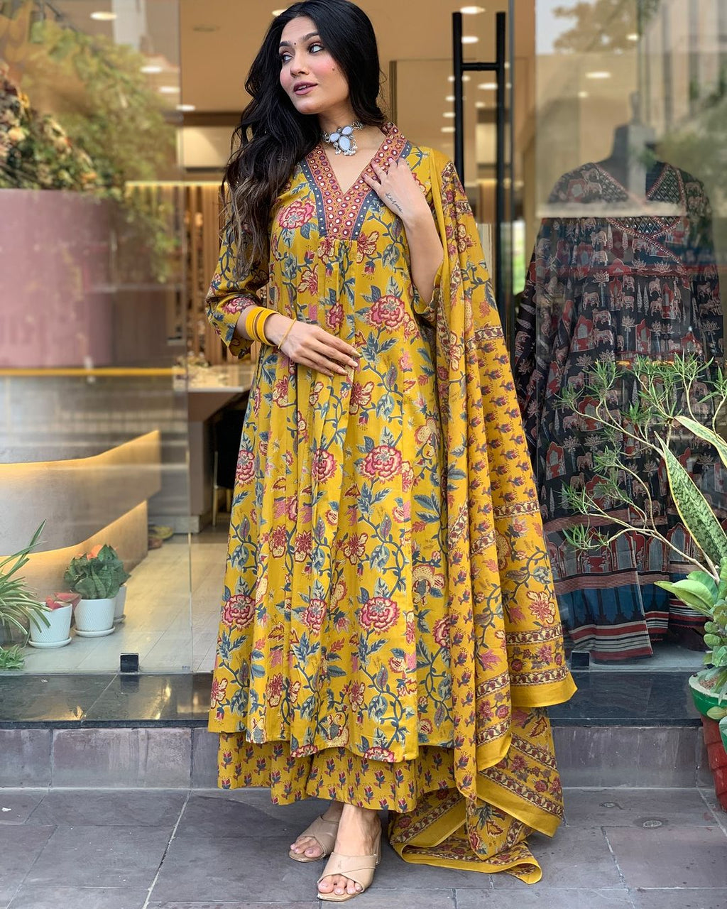 Celebrate in Style: Easy-Breezy Pure Cotton Front-Cut Anarkali Sets!