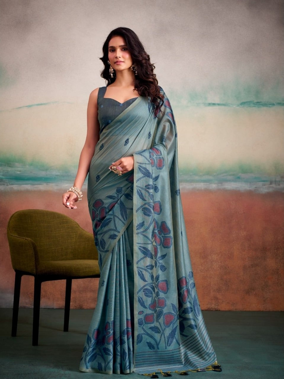 Modal Silk Saree with Matching Blouse Piece