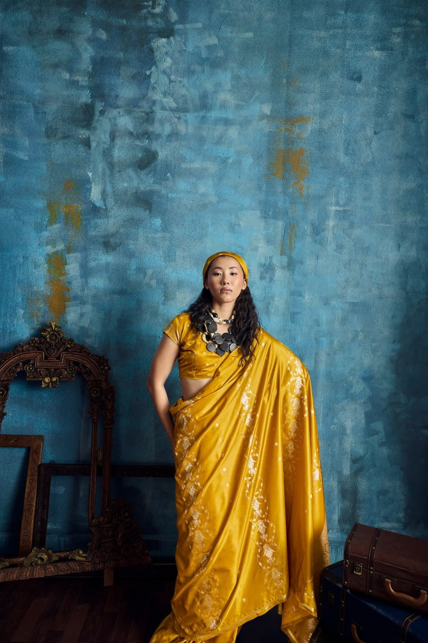 Pure Satin Handloom Weaving Silk Saree