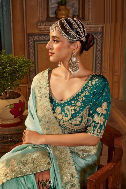 Premium Viscose Handwork Saree with Stitched Contrast Blouse