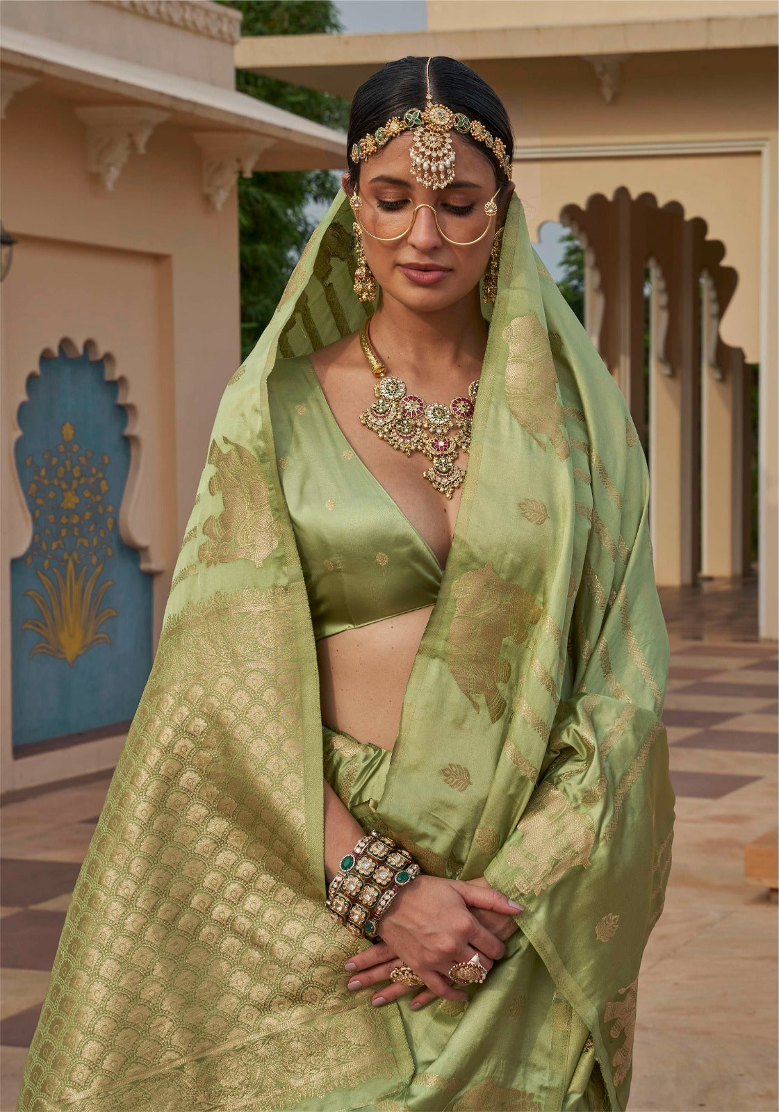 Luxe Satin Silk Jacquard Saree