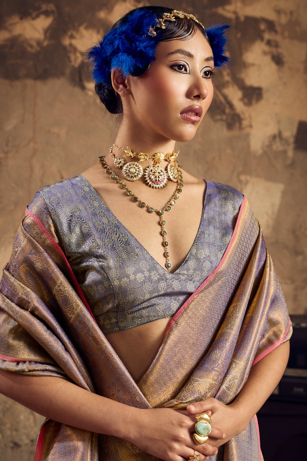Ethereal Handloom Silk Saree with Intricate Weaving & Unstitched Blouse Piece