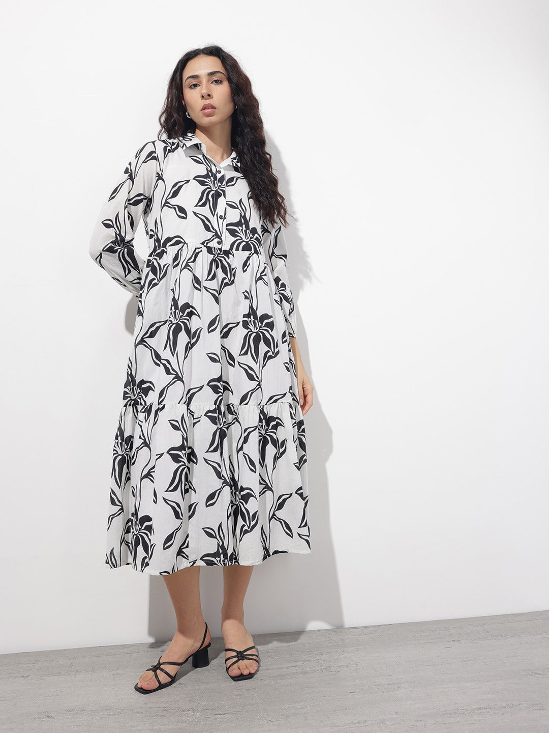White Shirt Coller Mulmul Lining Cotton Dress