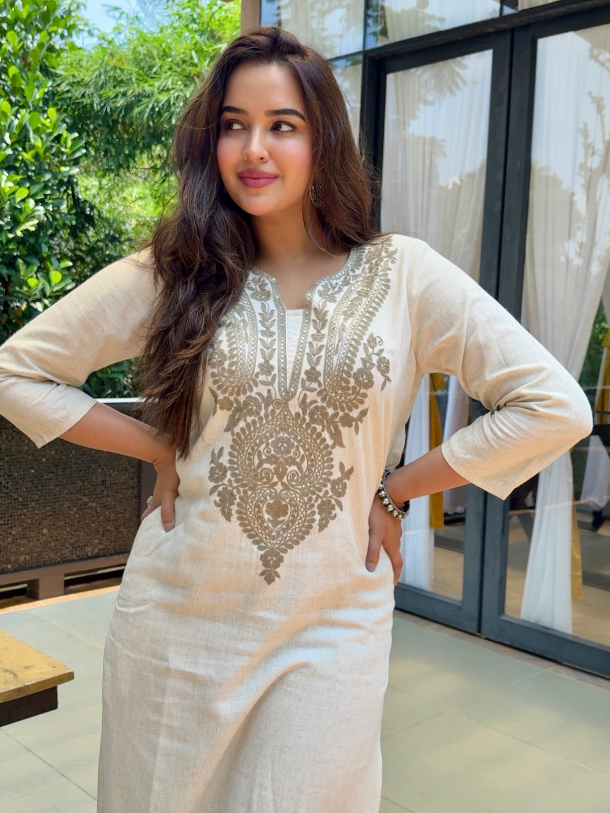 Embroidered Cotton Flex Co-Ord Set – Effortless Elegance, Everyday Comfort