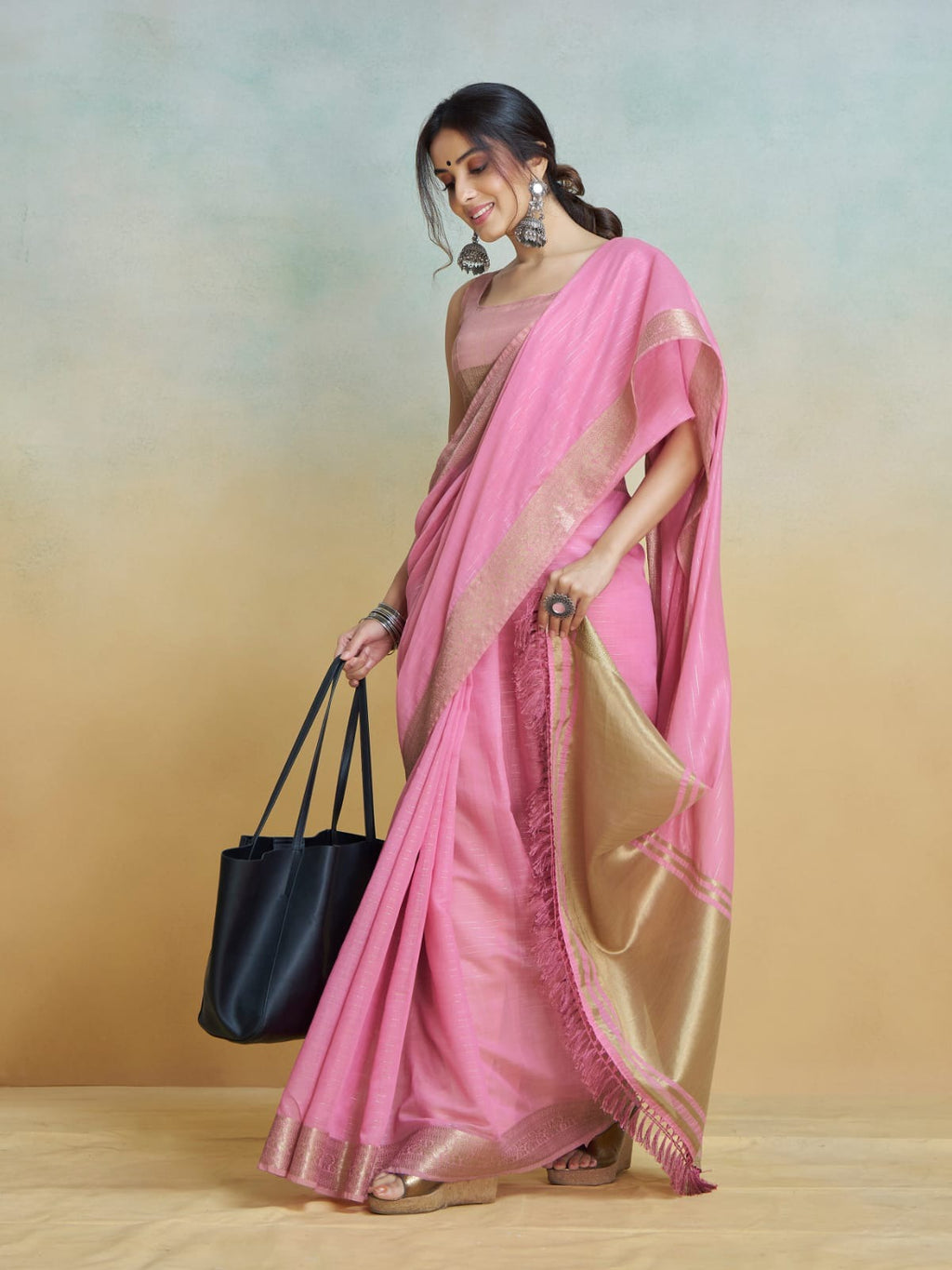 Shine Silk: Premium Handloom Khadi Silk Saree with Digital Prints