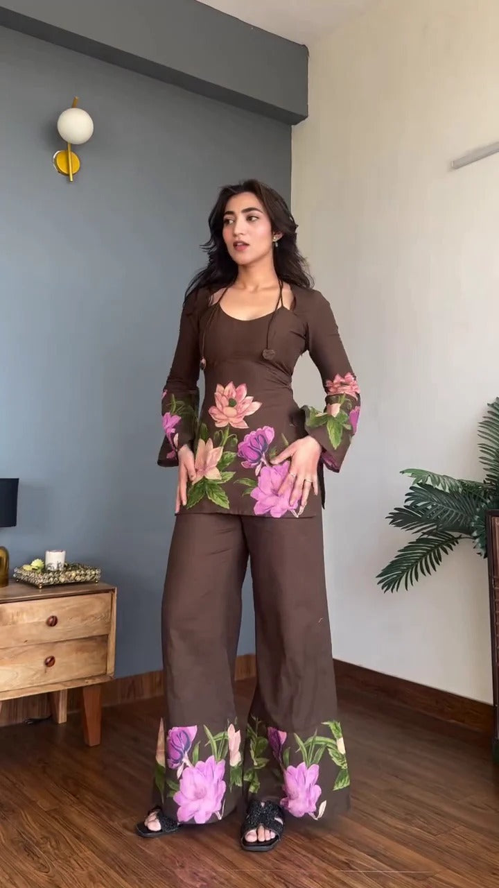 Flora Muslin Top & Palazzo Set – Effortless Elegance Meets Everyday Comfort
