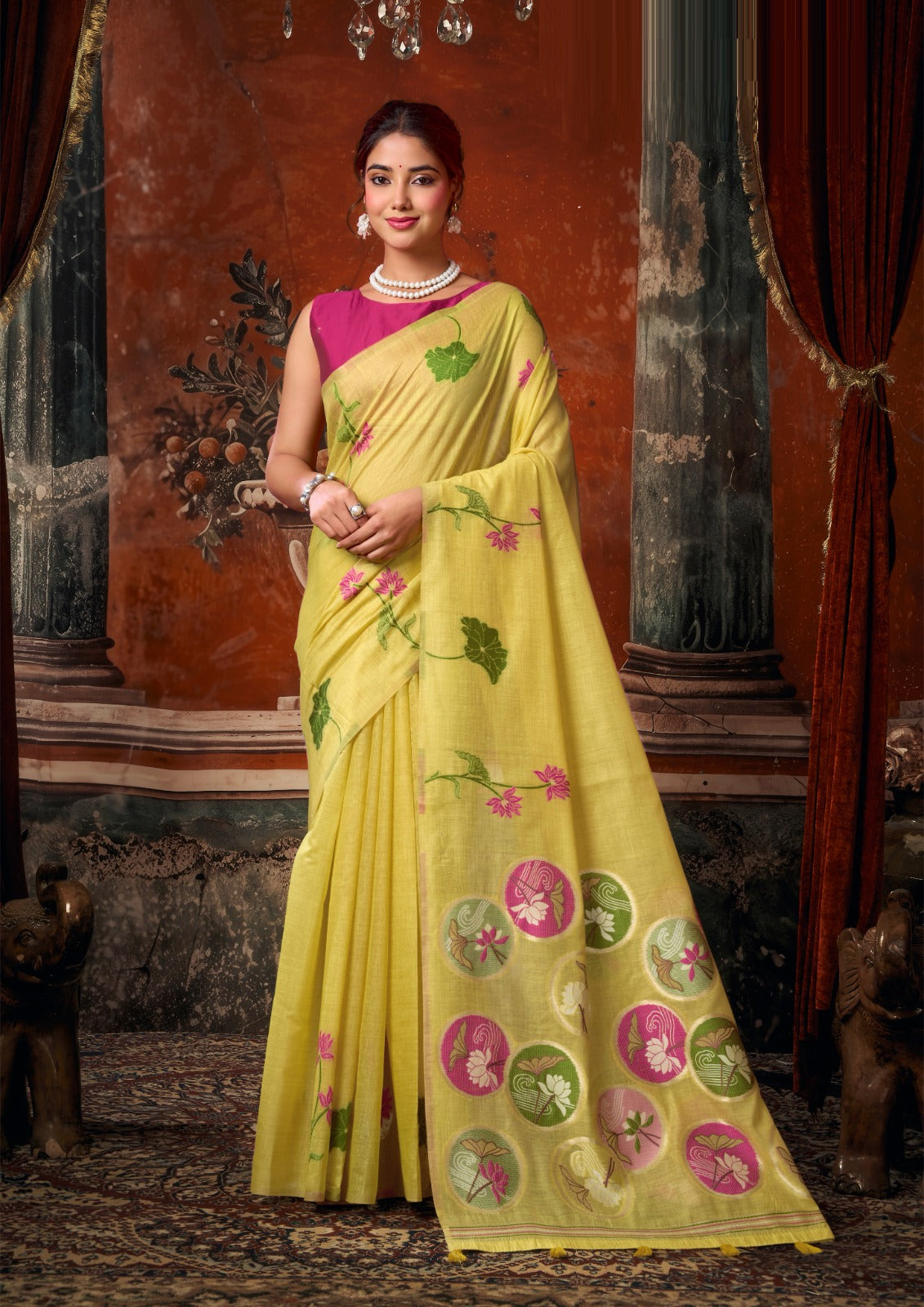 Earthy Elegance: Pure Khadi Cotton Saree with Rustic Texture & Jhallar