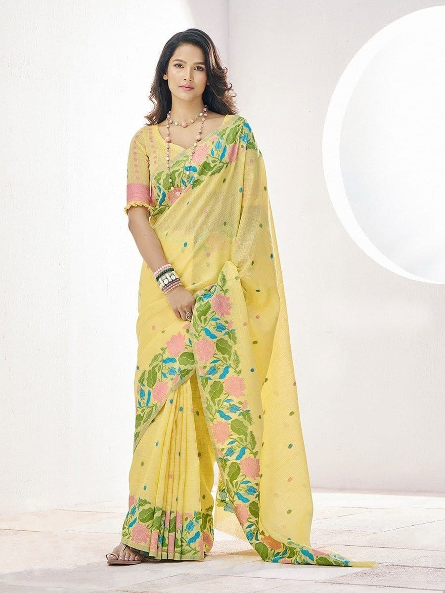 Breathable Opulence: Modern Linen Silk Sarees for Effortless Elegance
