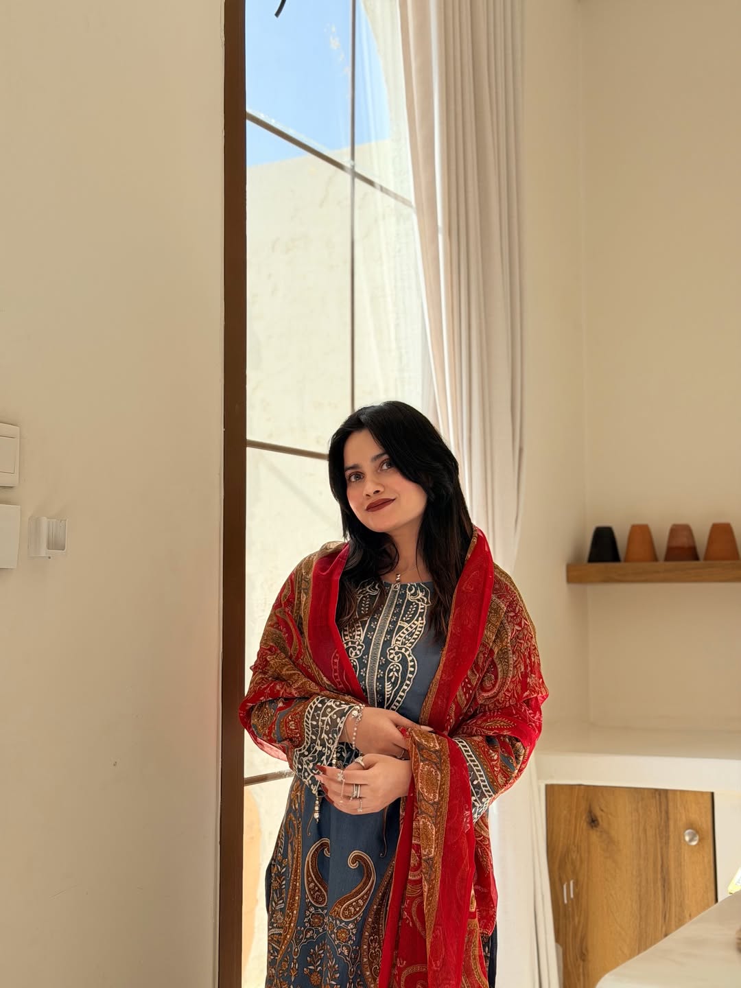 Everyday Glamour: Premium Heavy Cotton Printed Kurta Set with Shimmering Sequin Embroidery